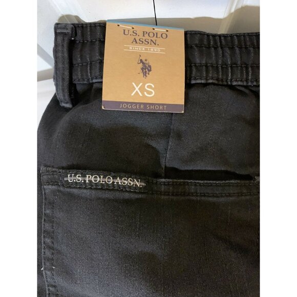New US Polo Assn Men’s‎ Sz XS Black Casual Stretch Flat Front Shorts NWT - Picture 1 of 6